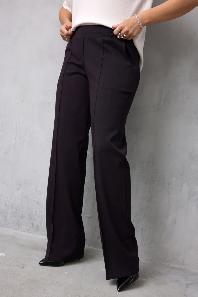 Брюки BegiModa арт. 6079 чёрный баклажан