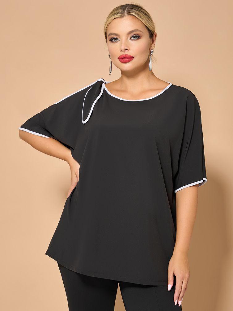 Блуза DORA plus арт. 0324-1 черный матовый