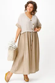 Платье Michel Chic арт. 2181 бежевый полоска