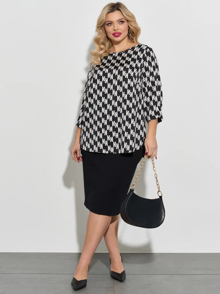 Bluzka DORA plus #0220-1 chernyj sapfir