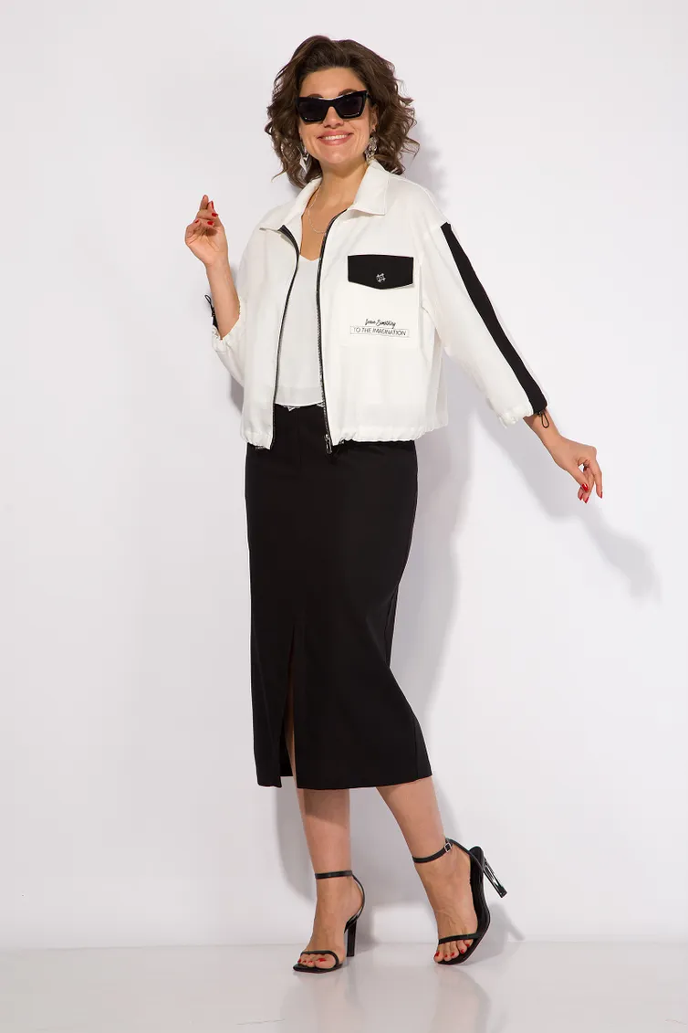 Garnitury damskie Liliana #1455K bel/chern