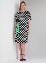 Платье Vilena-fashion арт. 807 черно-белый+ментол