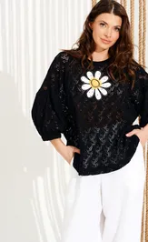 Jumper Elletto Life 13010 chernyj