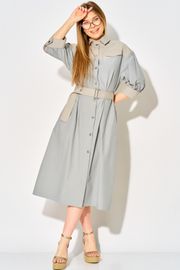 Sukienka LAIKONY #L-434 sero-goluboj