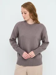 Джемпер Newvay арт. 9242-94184 теплый серо-коричн