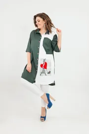 Zestaw SandyNA #13591 xaki+belyj