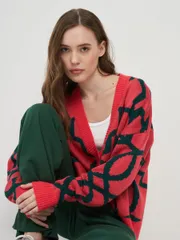 Кардиган Newvay арт. 7221-14092 роз/изумруд
