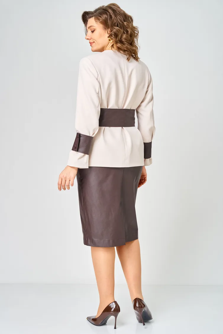 Garnitur Vilena-fashion #1147 bezh+shokolad