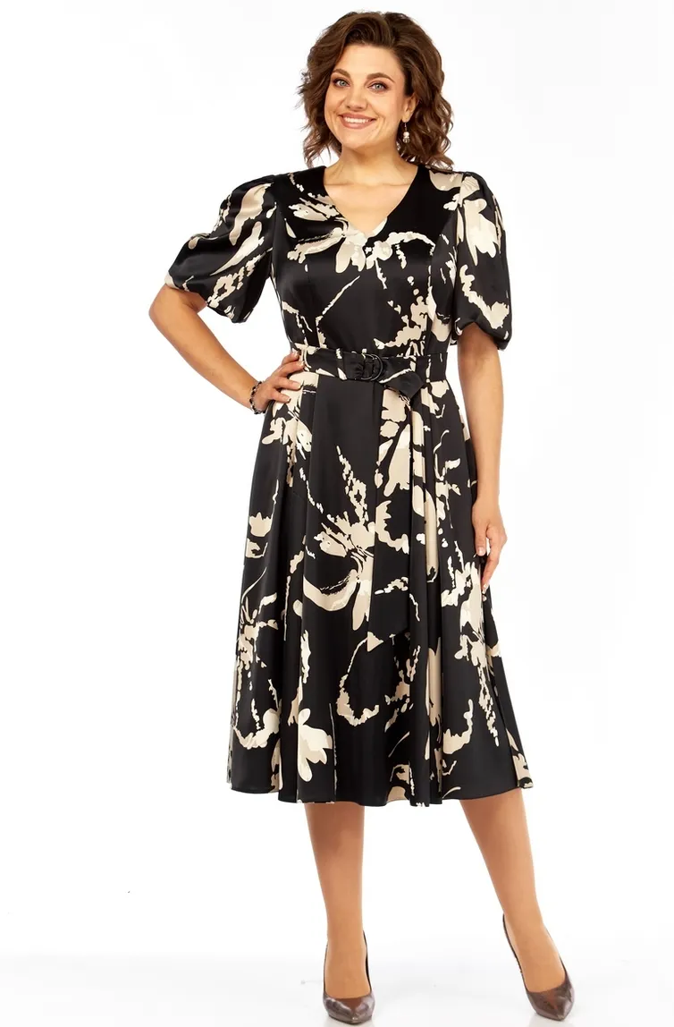 Dress Milora #1419 chernyj s printom