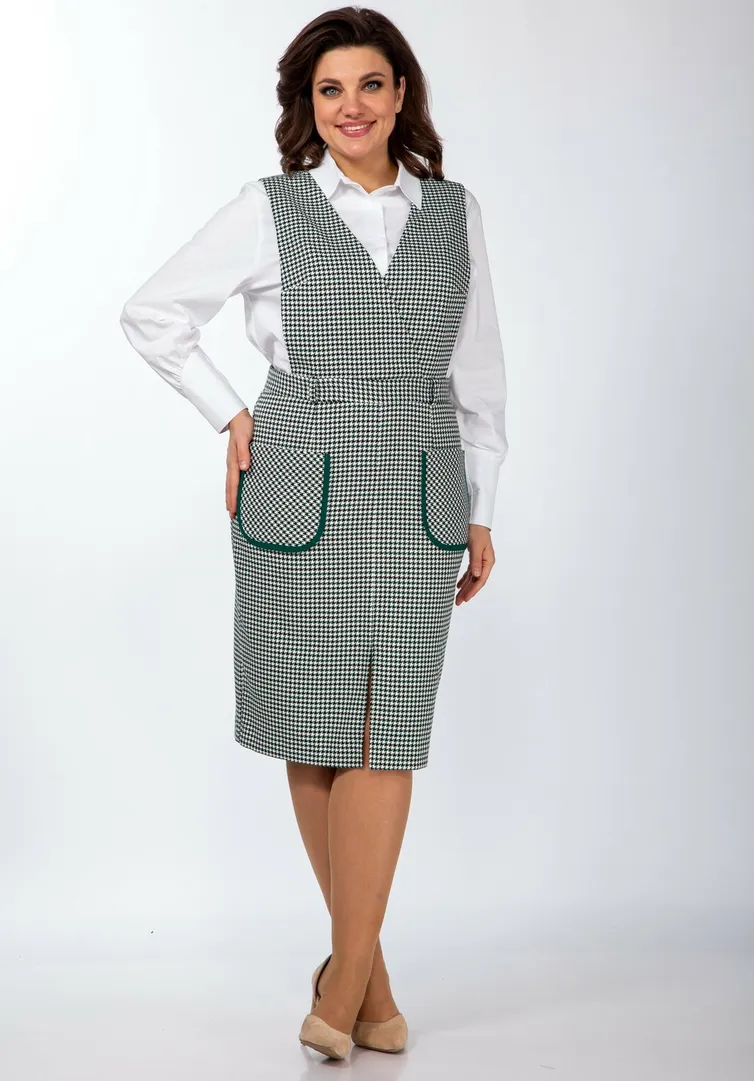Zestaw Vilena-fashion #982 belyj+zelenyj