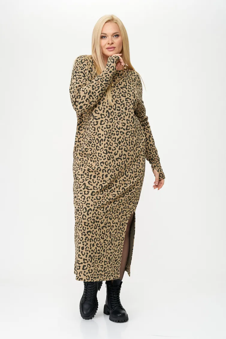 Sukienka SOVA #11201 leopard
