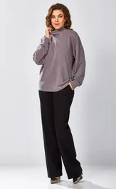 Лонгслив BegiModa 4156 фиолетовый пепел