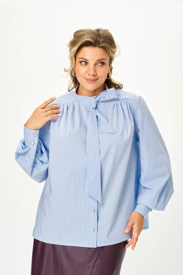 Bluzka SOVA #11352 golubaya poloska