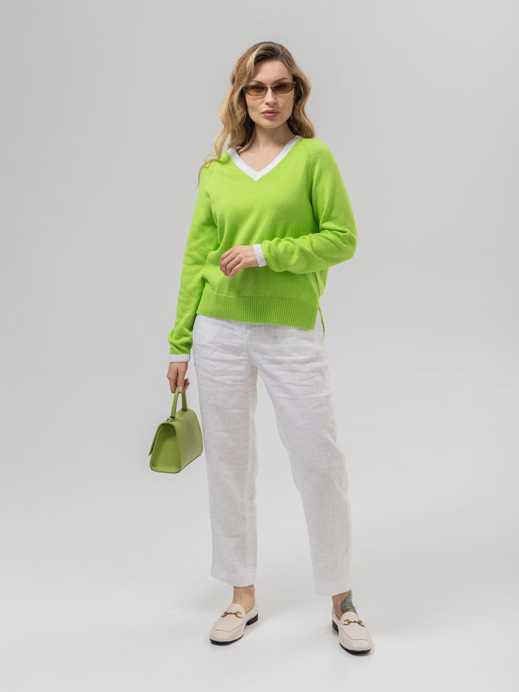 Джемпер Romgil арт. РВ0157-ХЛ2 салатовый, белый