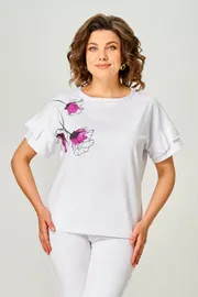 Koszulka Rumoda #2069 (korotkij rukav) belyj/lavanda