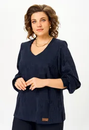 Blouse BelElStyle #879-329 sinij print