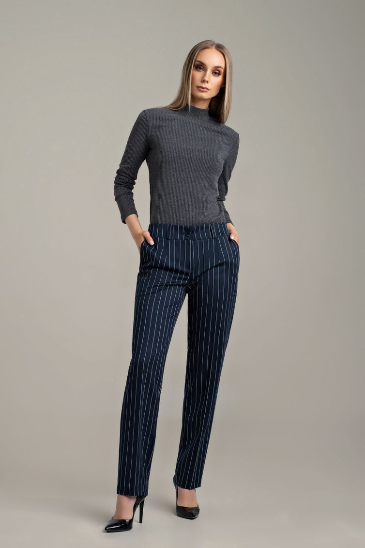 Trousers MARIKA #440/2 t. sinij v polosku