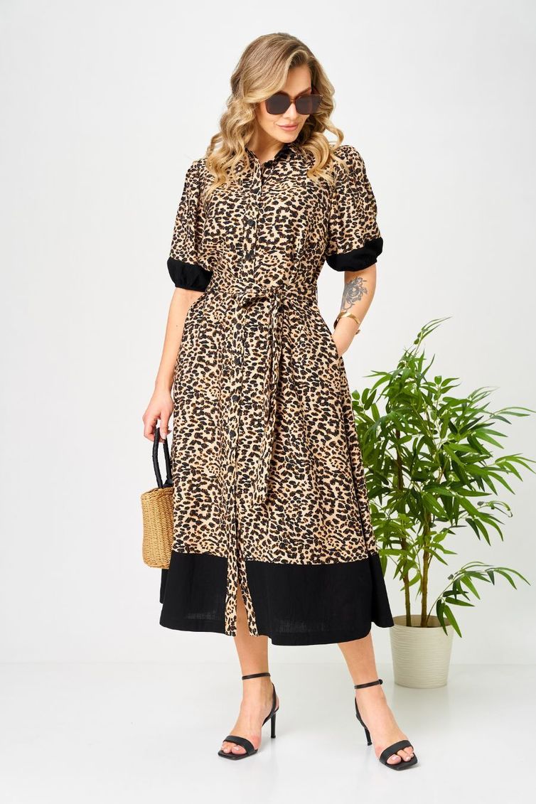 Платье Ava fashion арт. М-194 черный-бежевый