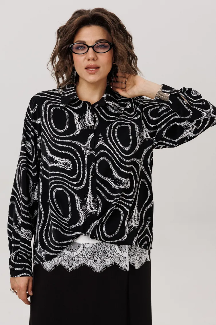 Blouse Anelli Laurel #1663 mramor nero