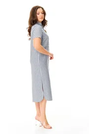 Dress Abbi #1049 temno-seraya poloska