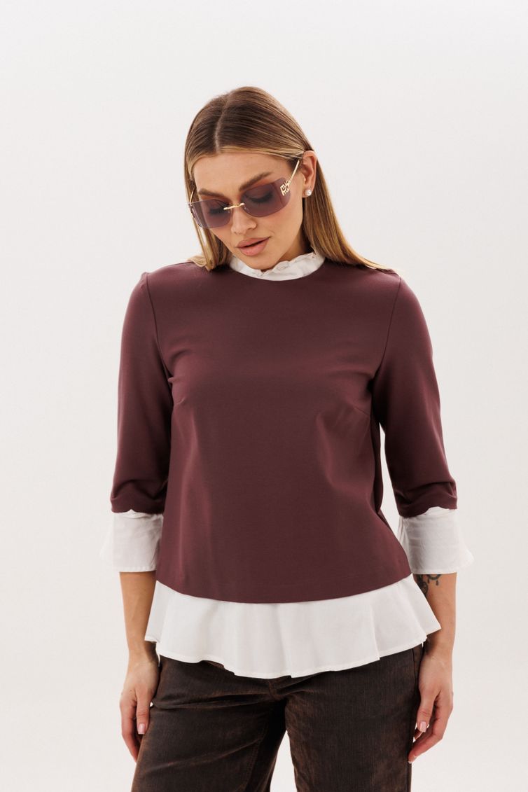 Блуза Anelli Laurel арт. 1824 махагон