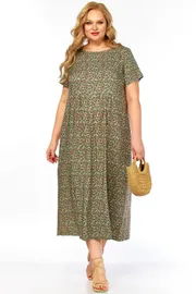 Dress LadyThreeStars #2682 myatnyj print