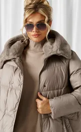 Coat Beautiful & Free 1018 seryj