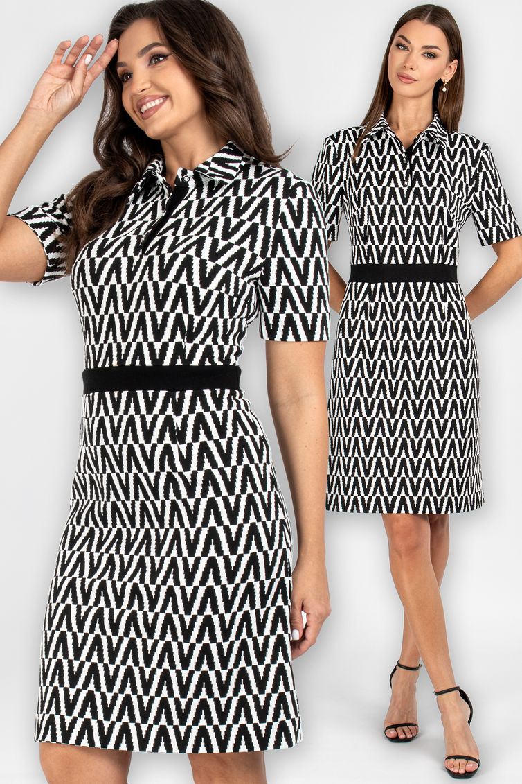Dress VIZAVI #807 cherno-belyj