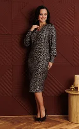 Sukienka Galean Style 952.1 korichnevyj uzor