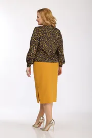 Комплект Vilena-fashion арт. 772 темно-синий+узор горчица+горчица