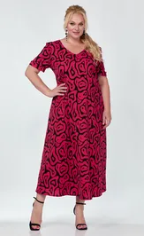 Sukienka Belinga 1232 chernyj-malina