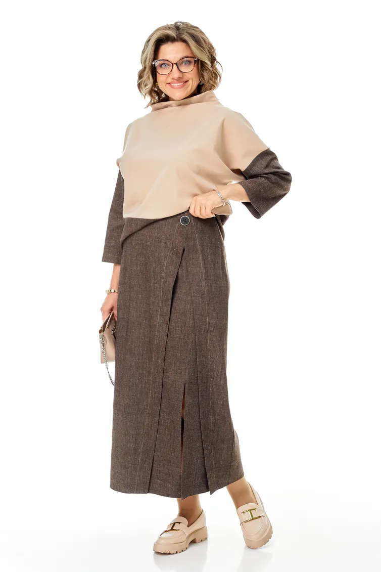 Костюм Anastasia арт. 1398 бежевый/шоколад