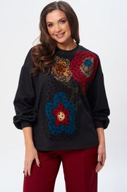 Джемпер GIZART арт. 15345 син бордо беж