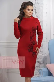 Платье Newvay арт. 2293 кармин/т.антрацит