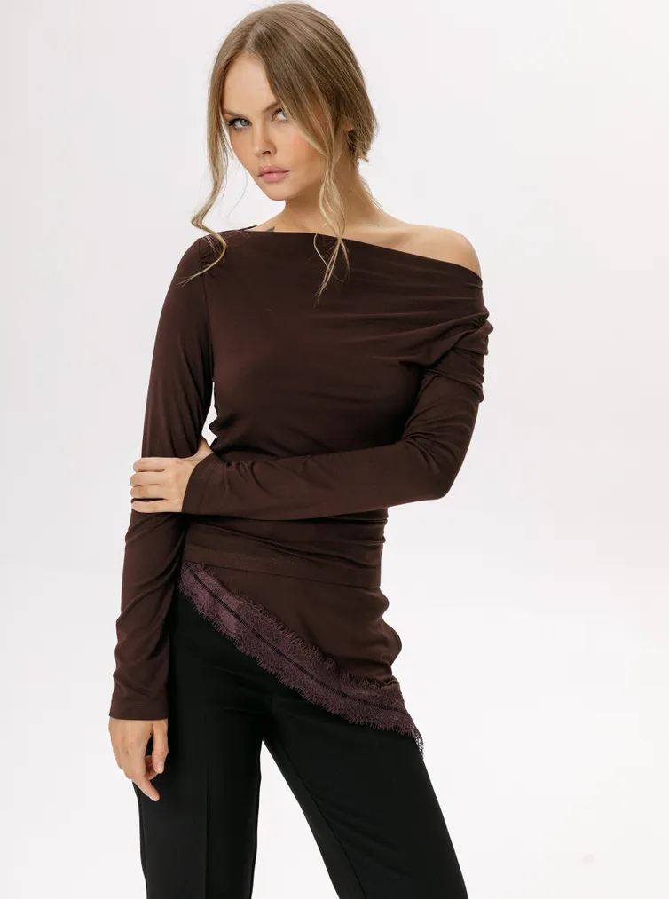 Bluzka Pirs #6571 korichnevyj