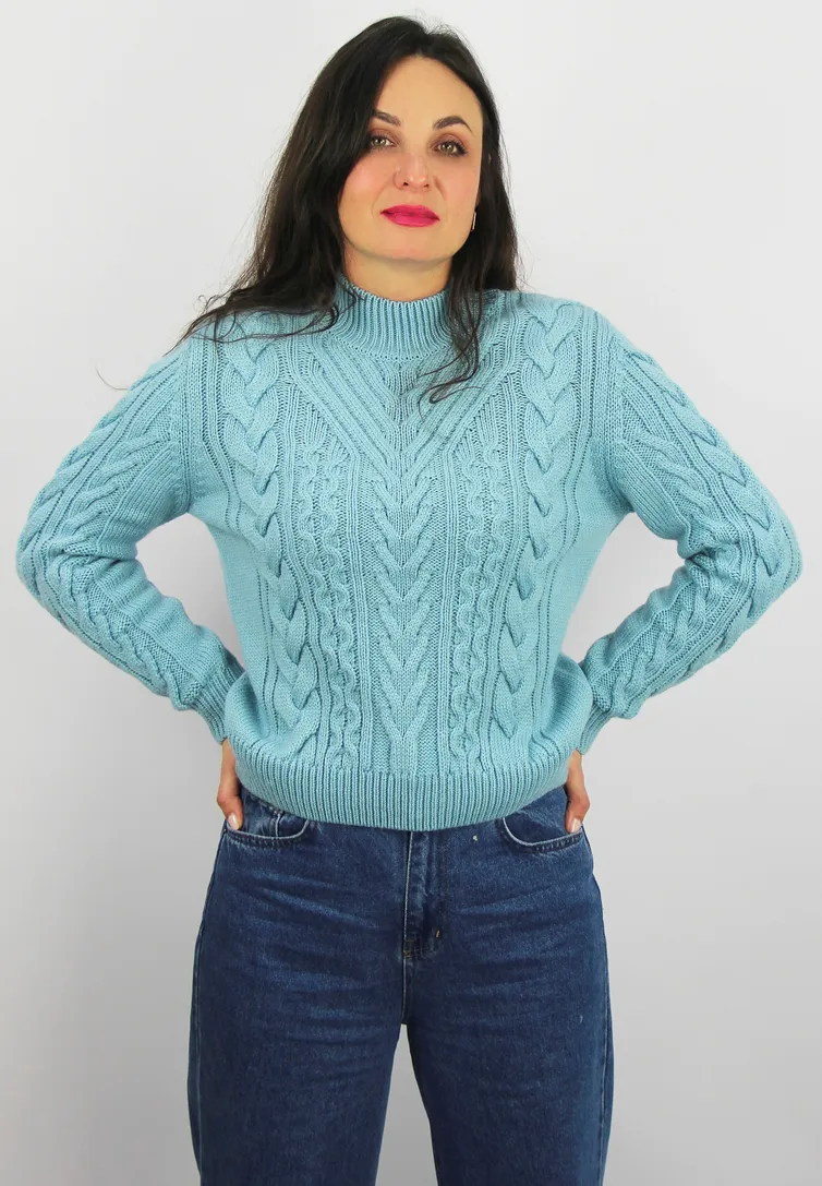 Sweter Polesie #S3695-22 2S5123-D43 bledno-goluboj 158
