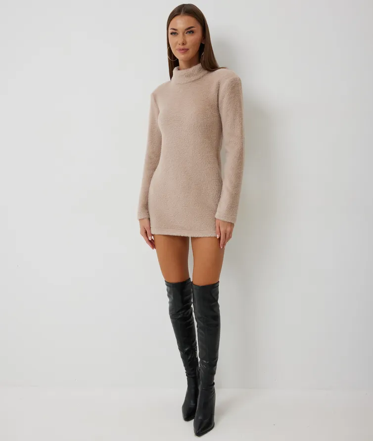 Sukienka V&N fashion #1006_mokko