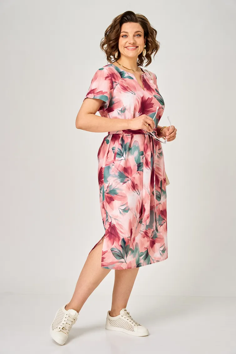 Sukienka BelElStyle #834-235 rozovyj print