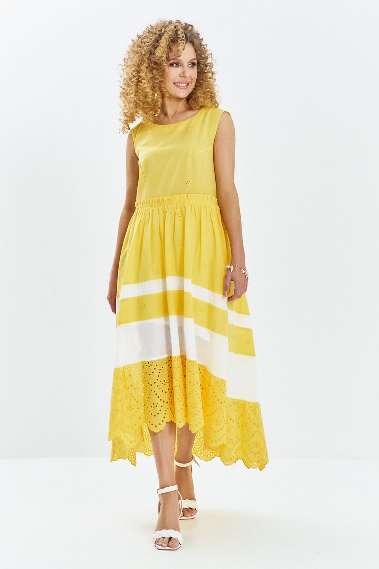 Dress Euromoda #712 zheltyj-belyj