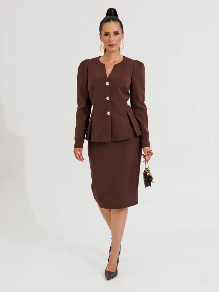 Suit Galean Style #1012 korichnevyj