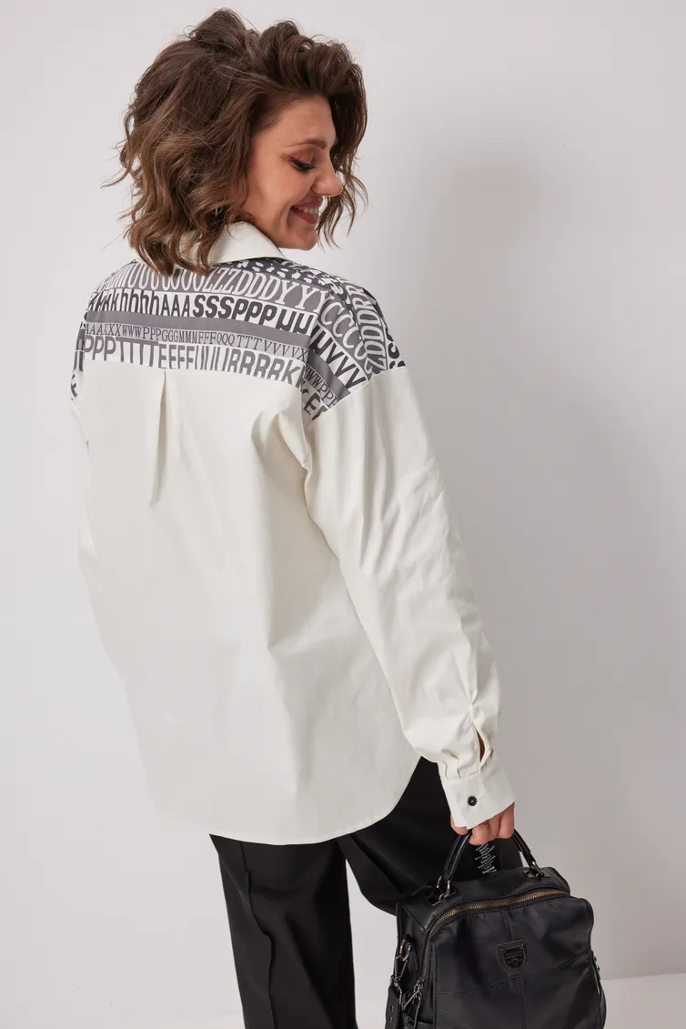 Bluzka BegiModa #4136 slivochno-seryj