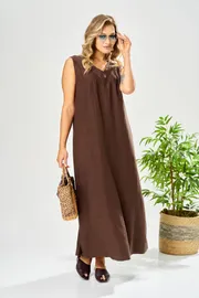 Dress Ava fashion #M-210 korichnevyj