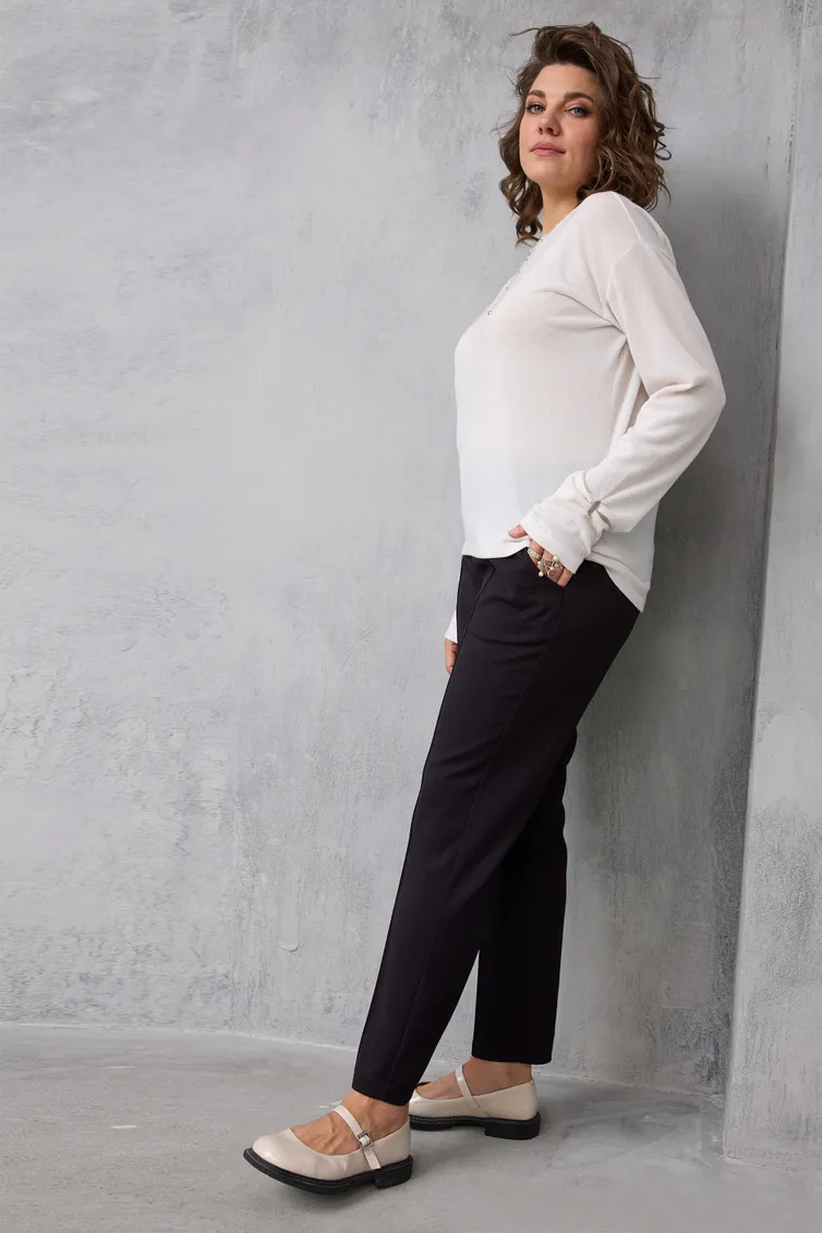 Брюки BegiModa арт. 6078 чёрный баклажан