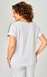 Блуза Rumoda 2258 (короткий рукав) белый-зеленый