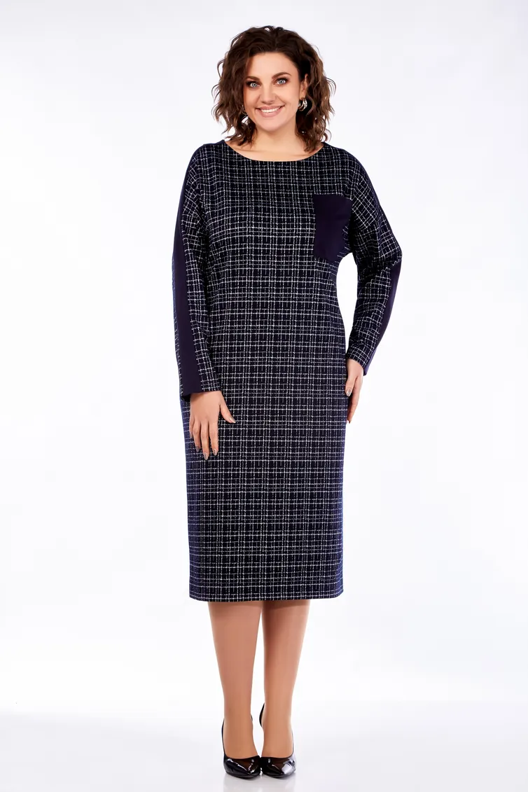 Sukienka Olga Style #S829 temno-sinij