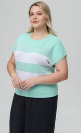 Джемпер Romgil РВ0516-ХМ4 бирюзовый, белый, серебро