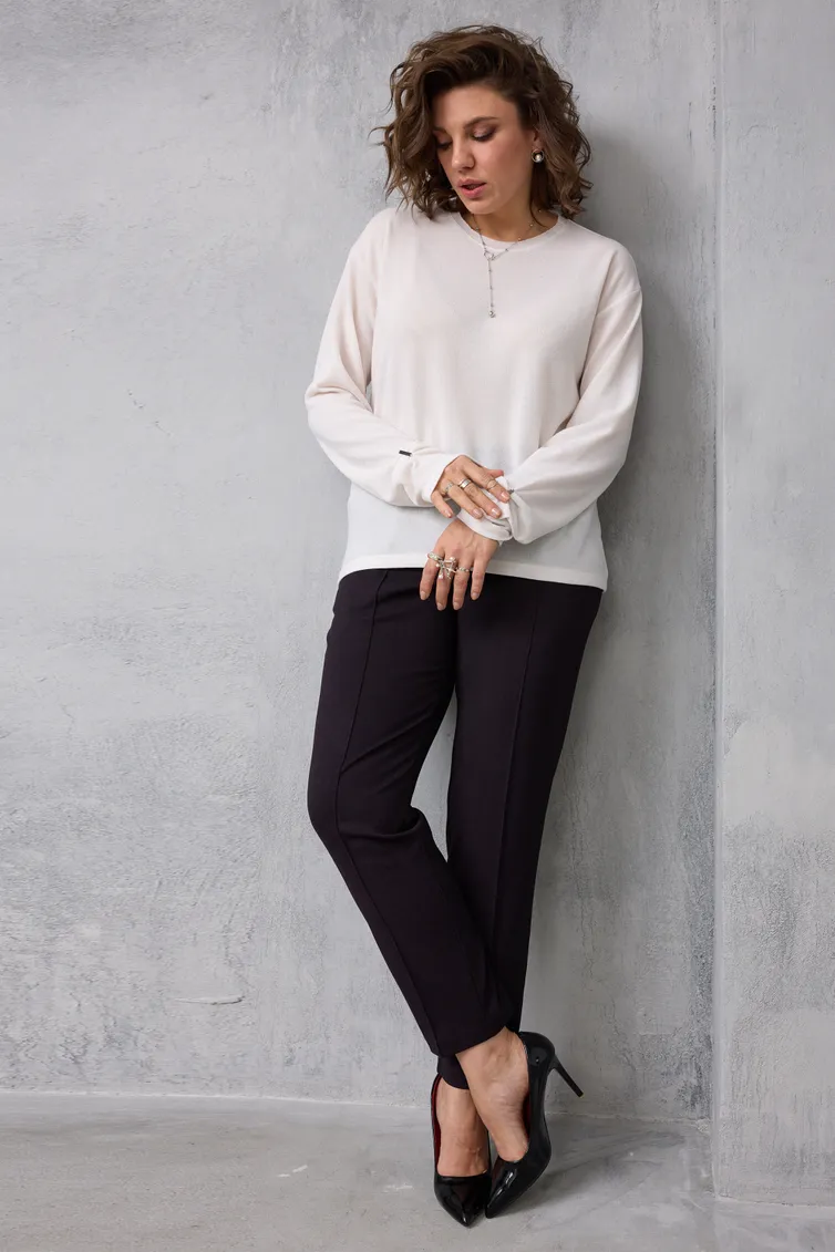 Брюки BegiModa арт. 6078 чёрный баклажан