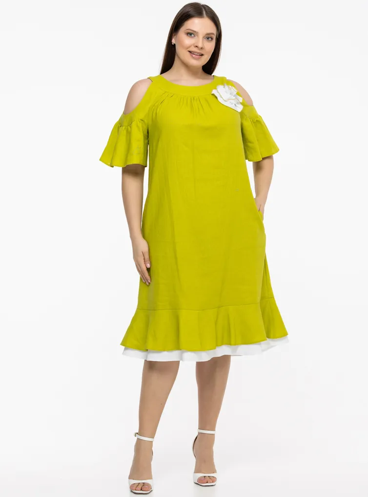 Dress Avila #0930 zhelto-zelenyj