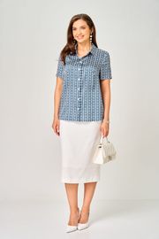 Bluzka LeNata #12552 sinij romb