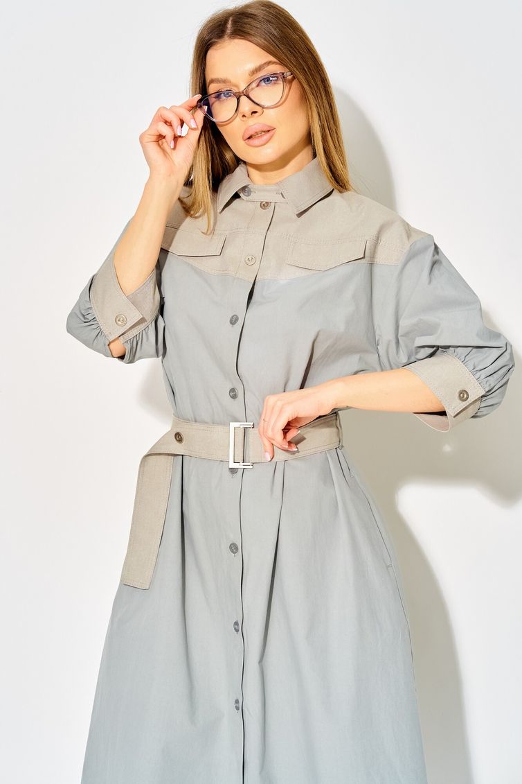 Sukienka LAIKONY #L-434 sero-goluboj